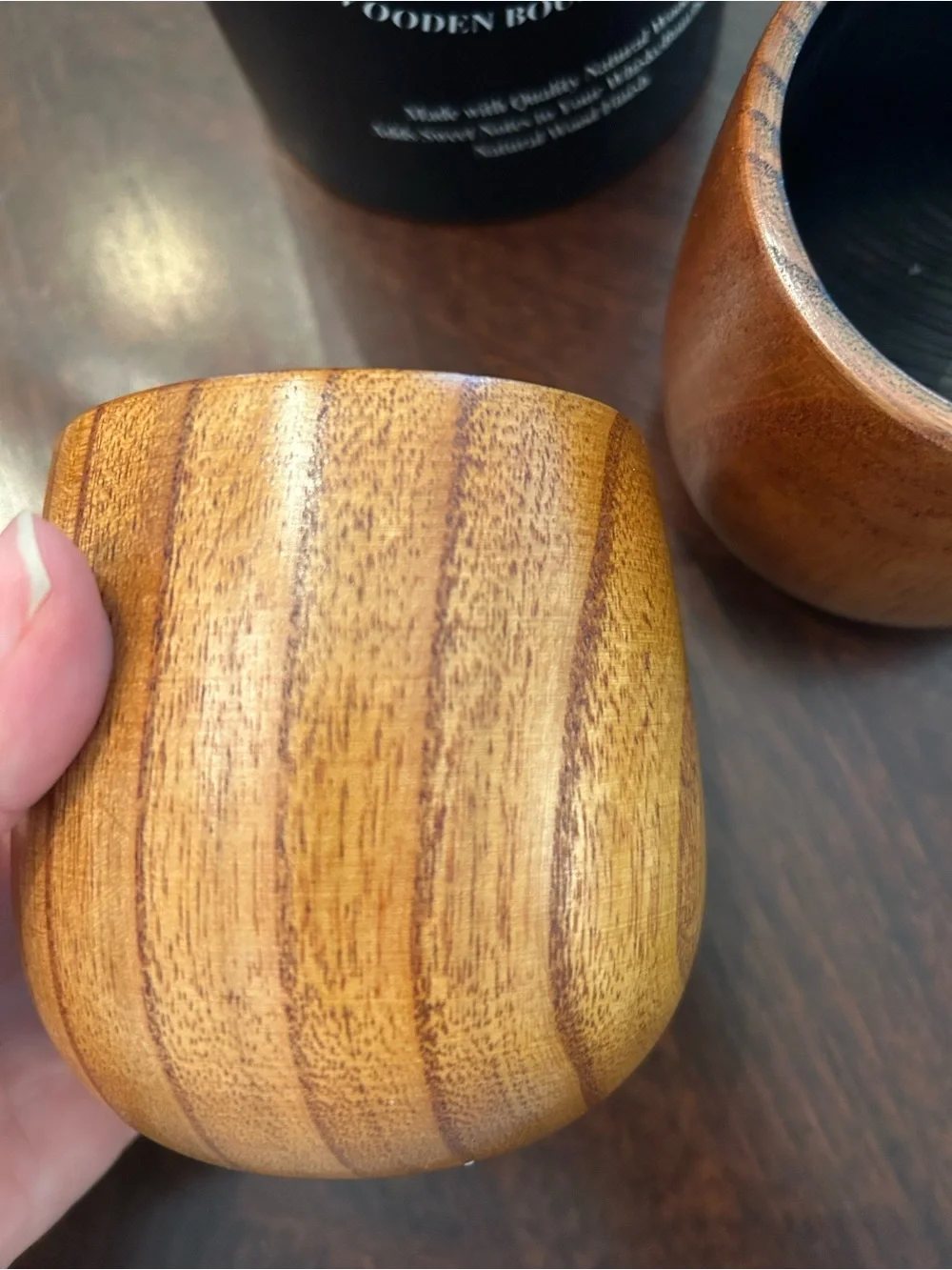 Artisan Crafted Wooden Bourbon Tumblers - Natural Wood (Set of 2)
